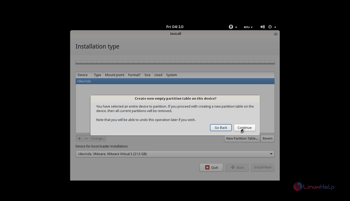 partition table