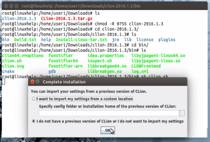 Installation-CLion-IntelliJ-Platform-Ubuntu16.04-fresh-installation