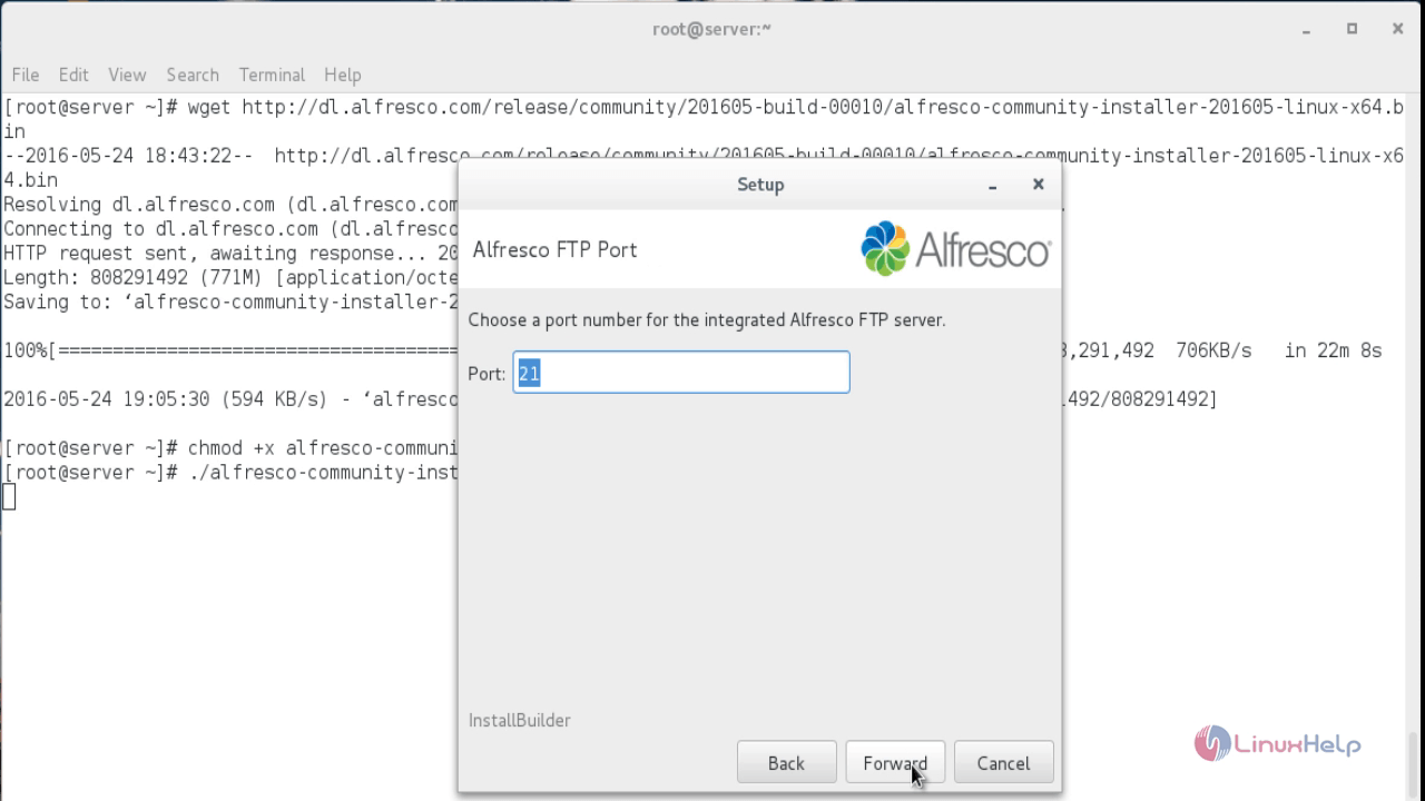 Alfresco FTP port