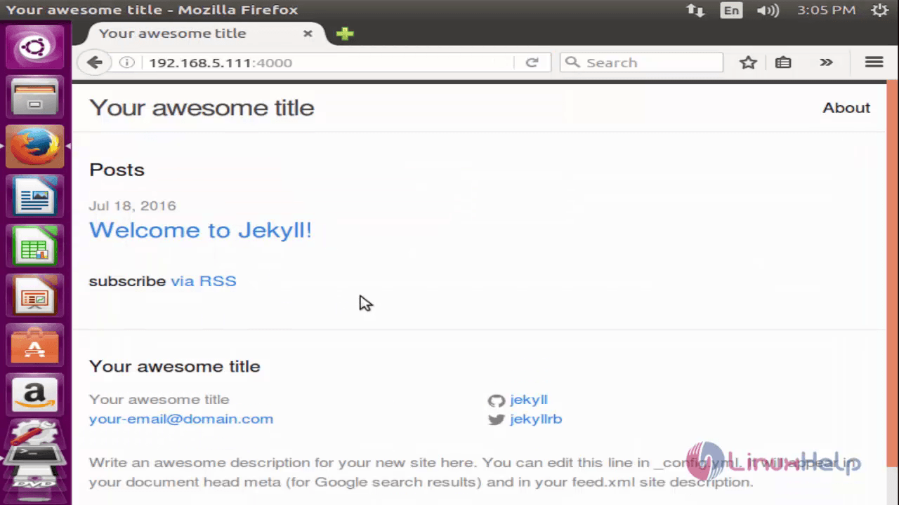 Installation-Jekyll-develop-static-simple-website-Ubuntu16.04-Open-browser 