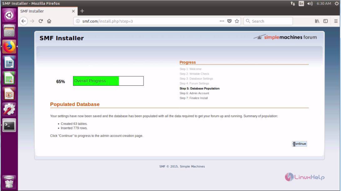 populated database