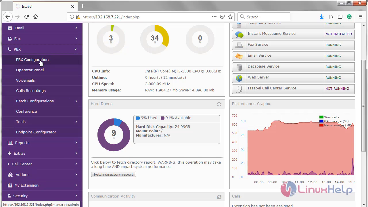 Isabel PBX. Issabel Call Reports. Issabel Call History. Batch configuration 3.1.3.2.