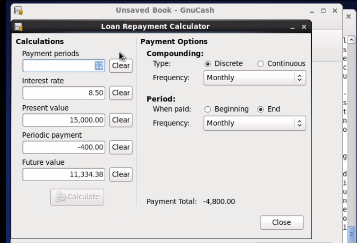 gnucash monthly expense report