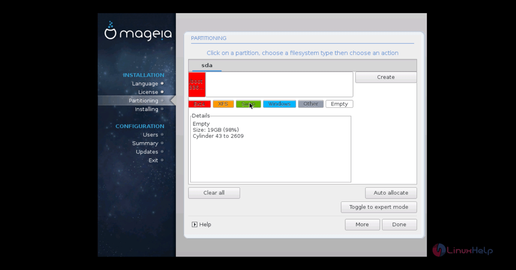 Mageia_Swap_partition
