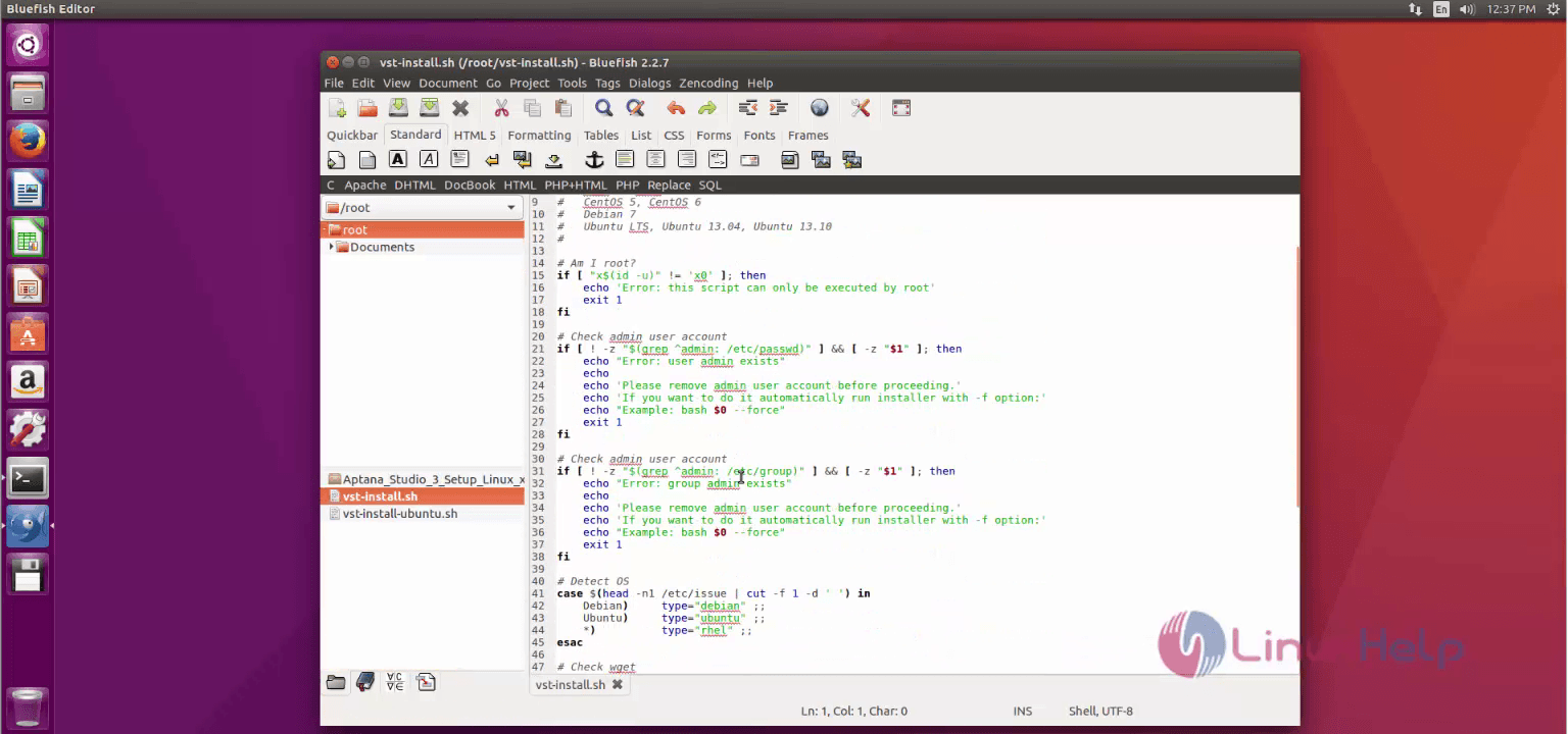 Installtion-Bluefish-text-GUI-editor-Ubuntu16.04-ready 