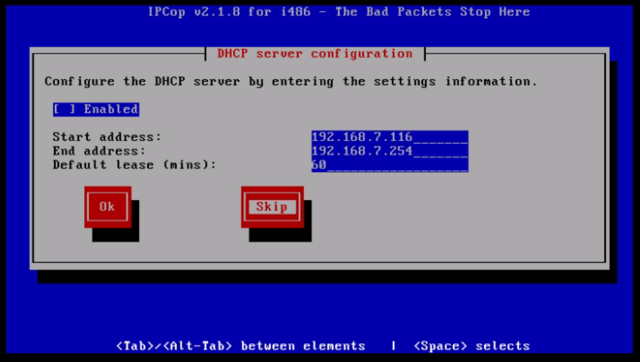 Installation-IPCop-manages-firewall-appliance-Linux-net-filter-framework-Enable-DHCP-server