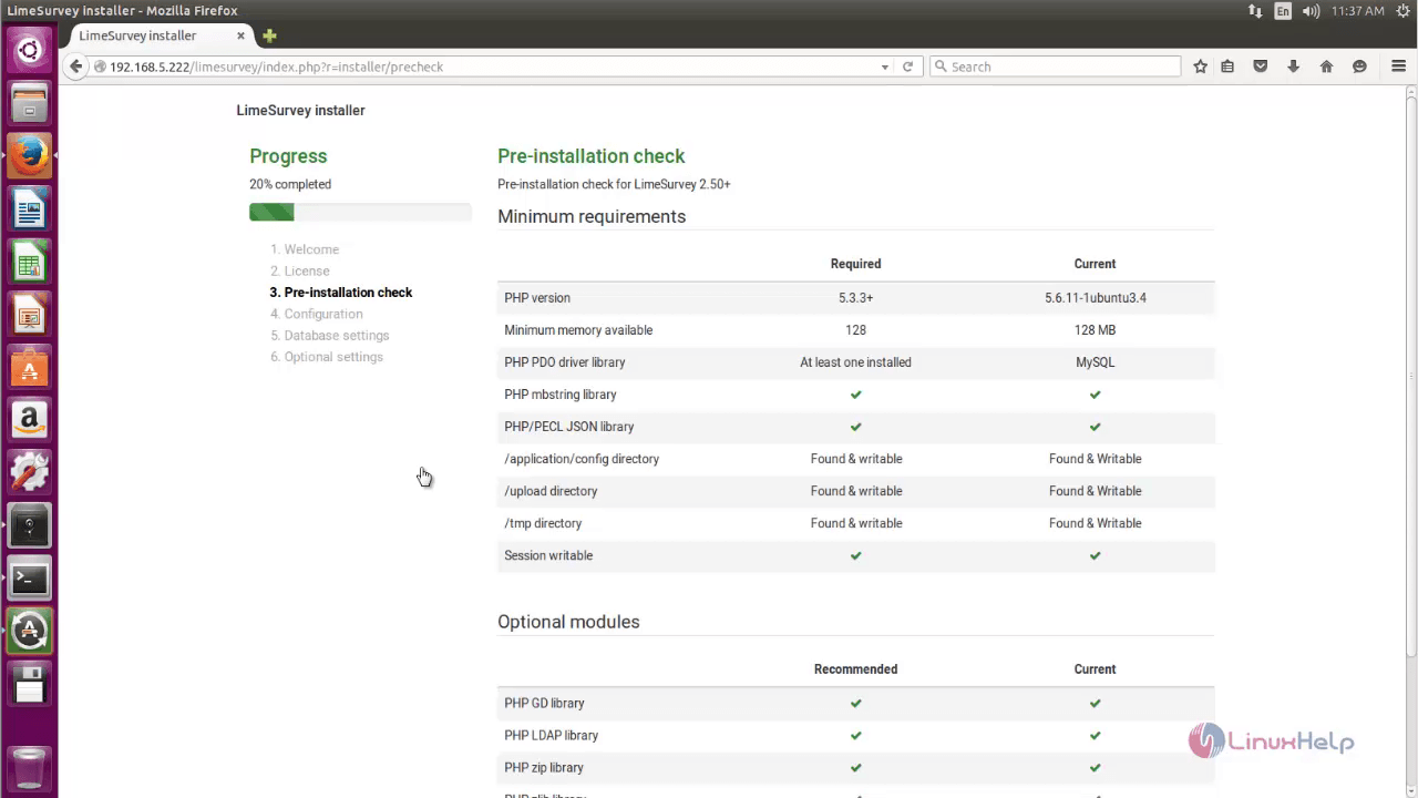 Installation-Lime-survey-survey-application-Open-browser