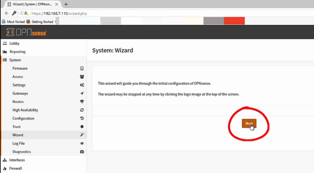 Installation-OPNsense-firewall-routing-platform-Linux-System-wizard