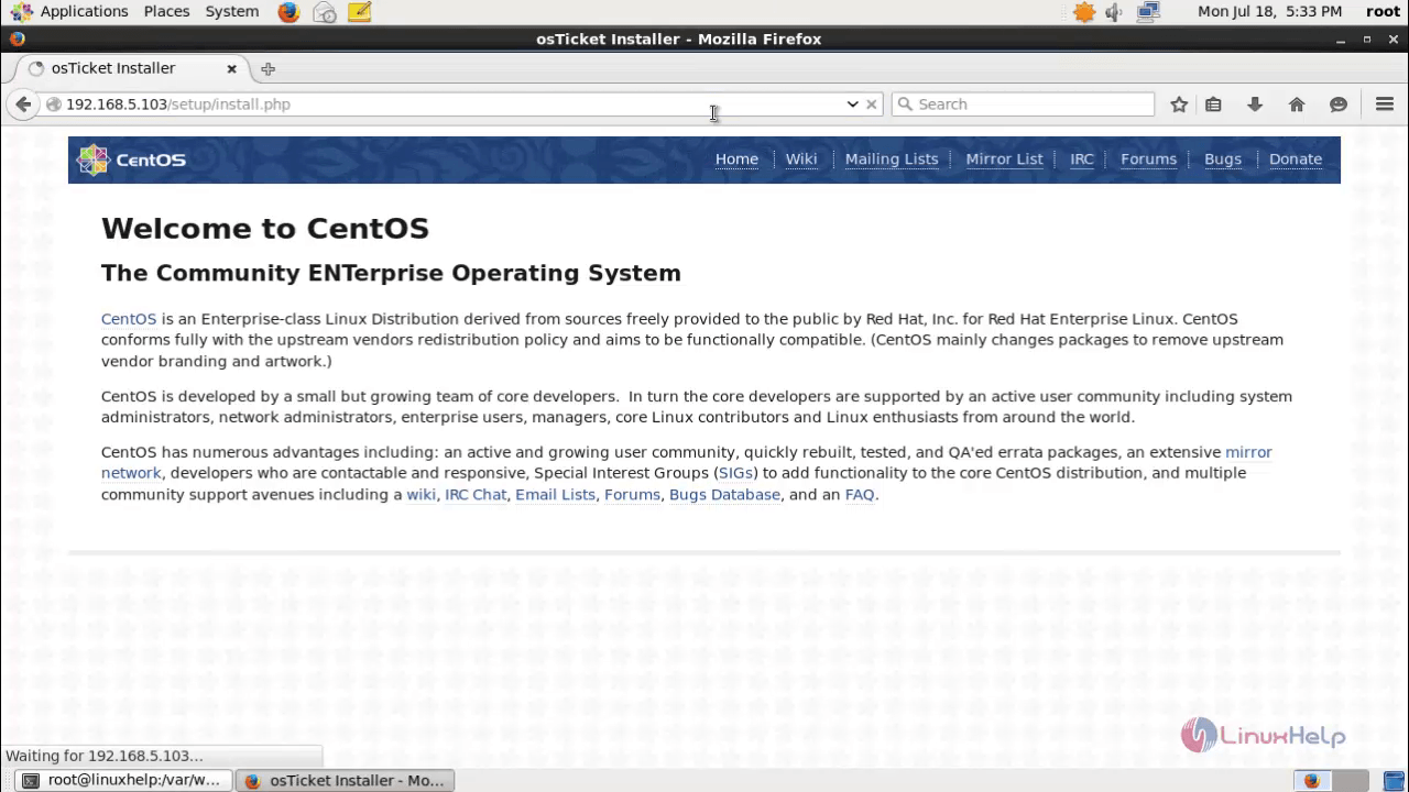 Installation-OSticket-ticketing-software-CentOS-Open-browser 