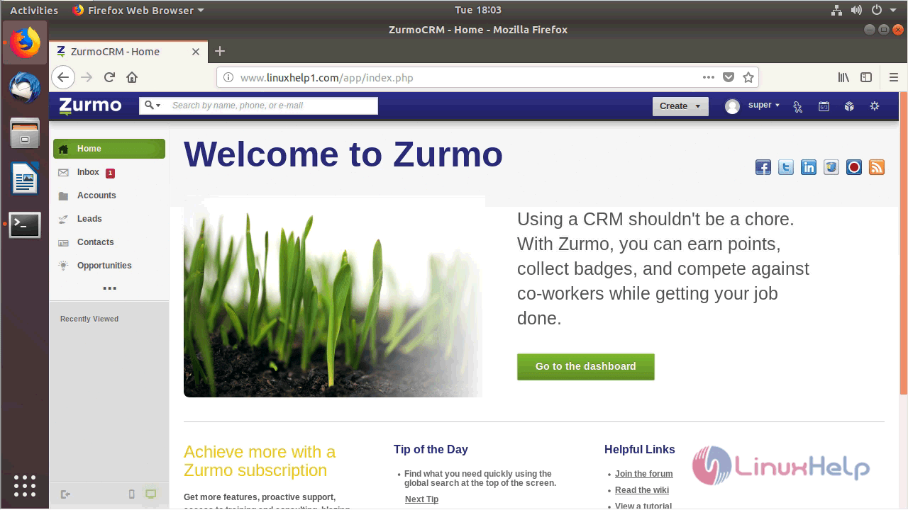 zurmo_dashboard