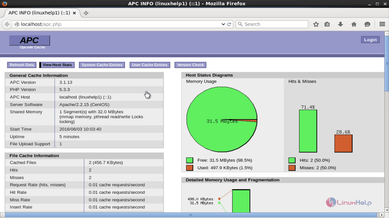 view host information