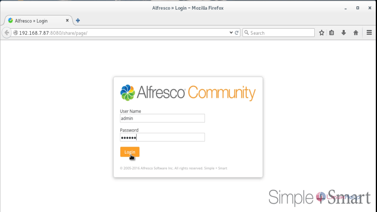 login page