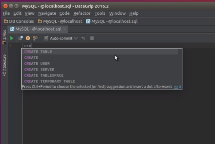 Installation-DataGrip-multi-engine-database-environment-Ubuntu-16.04-create-Database
