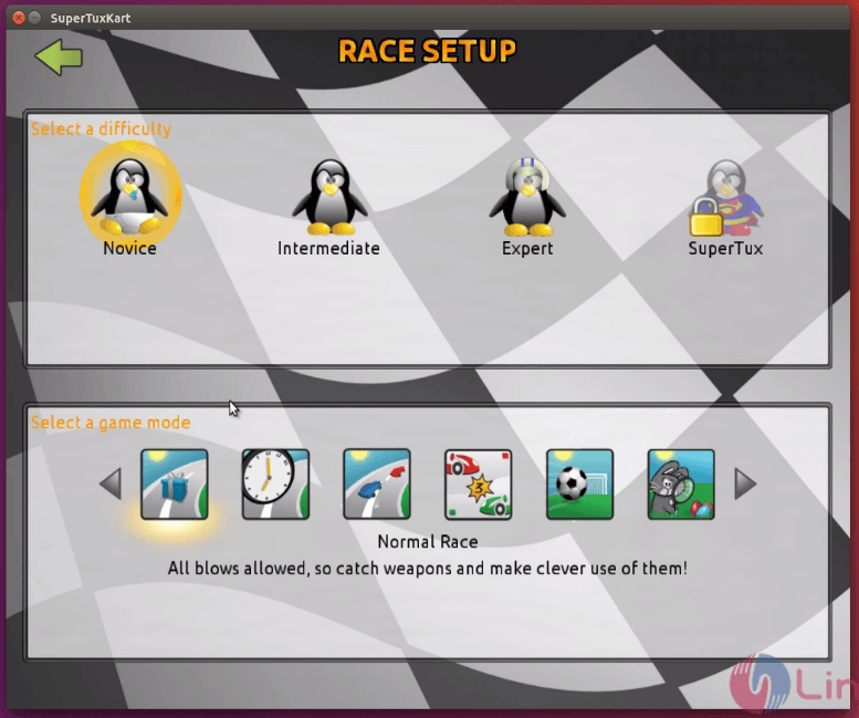 install-super-tux-kart-game-racing-game-Ubuntu 16.04-game-mode