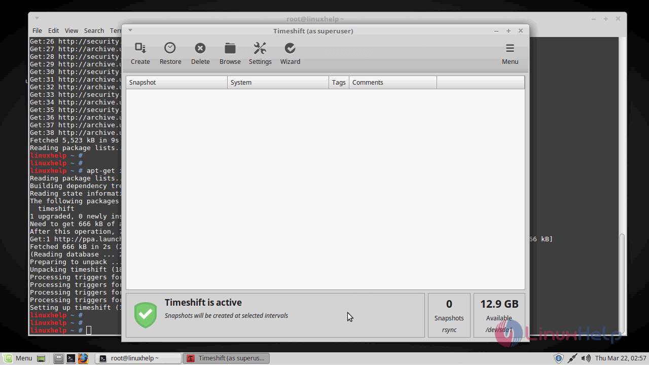 Удалить timeshift linux mint