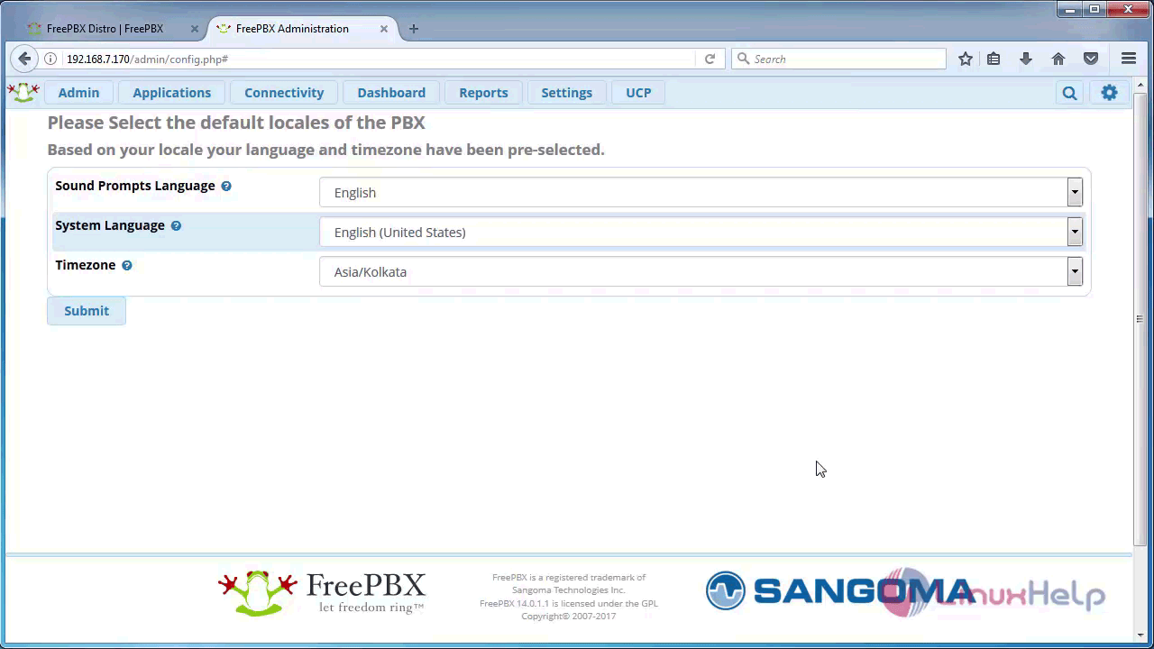how to install freepbx from isp