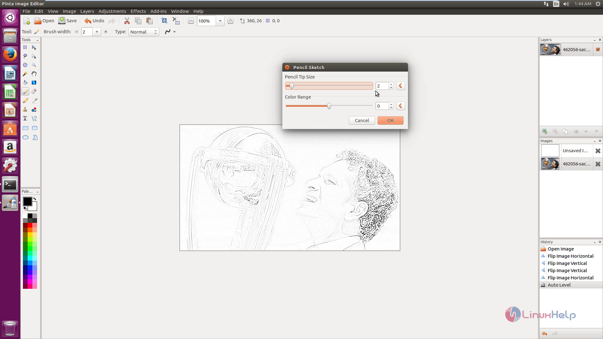 install-Pinta-image-editor-animation-effects-Ubuntu16.04-Pencil-sketch