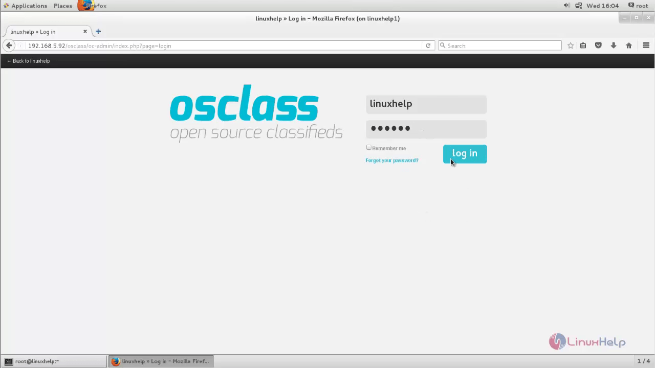 Installation-OSclass-content-management-system-CentOS-login