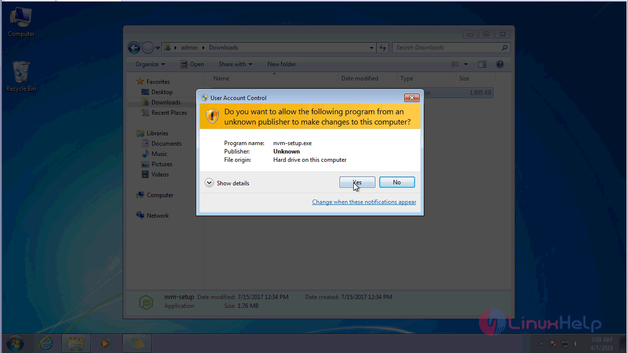 windows nvm install