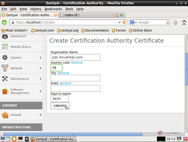 authority certificate creation