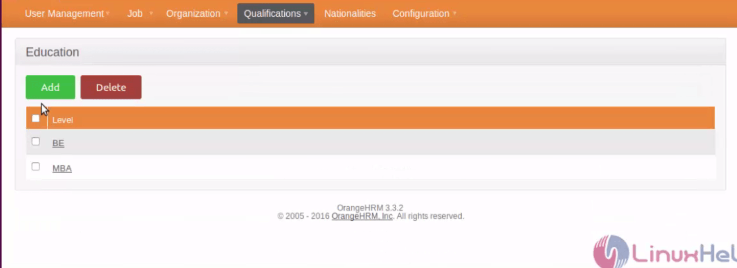 Configure-Organization-Qualifications-fields-OrangeHRM-Educational_qualification