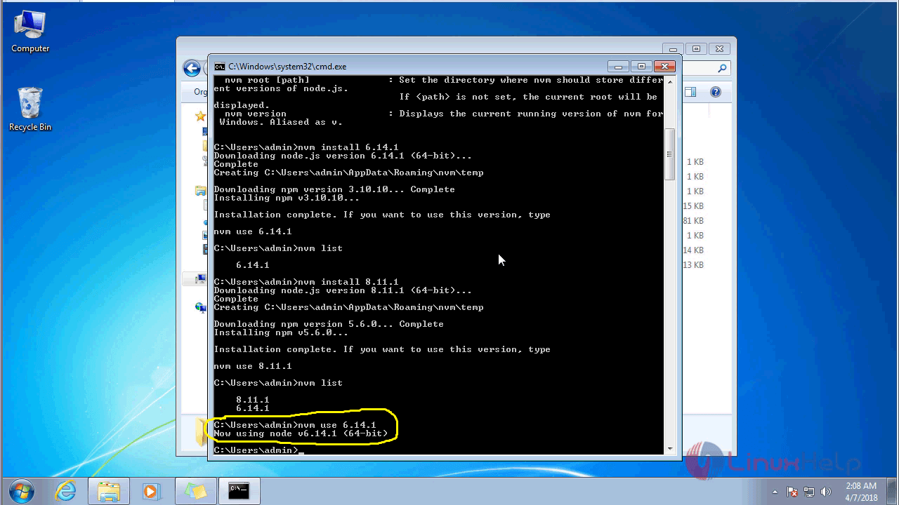 install node js windows 7